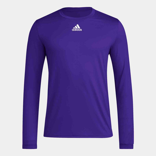 adidas Men's Pregame Badge of Sport Long Sleeve Tee, Size: XL, PURPLE