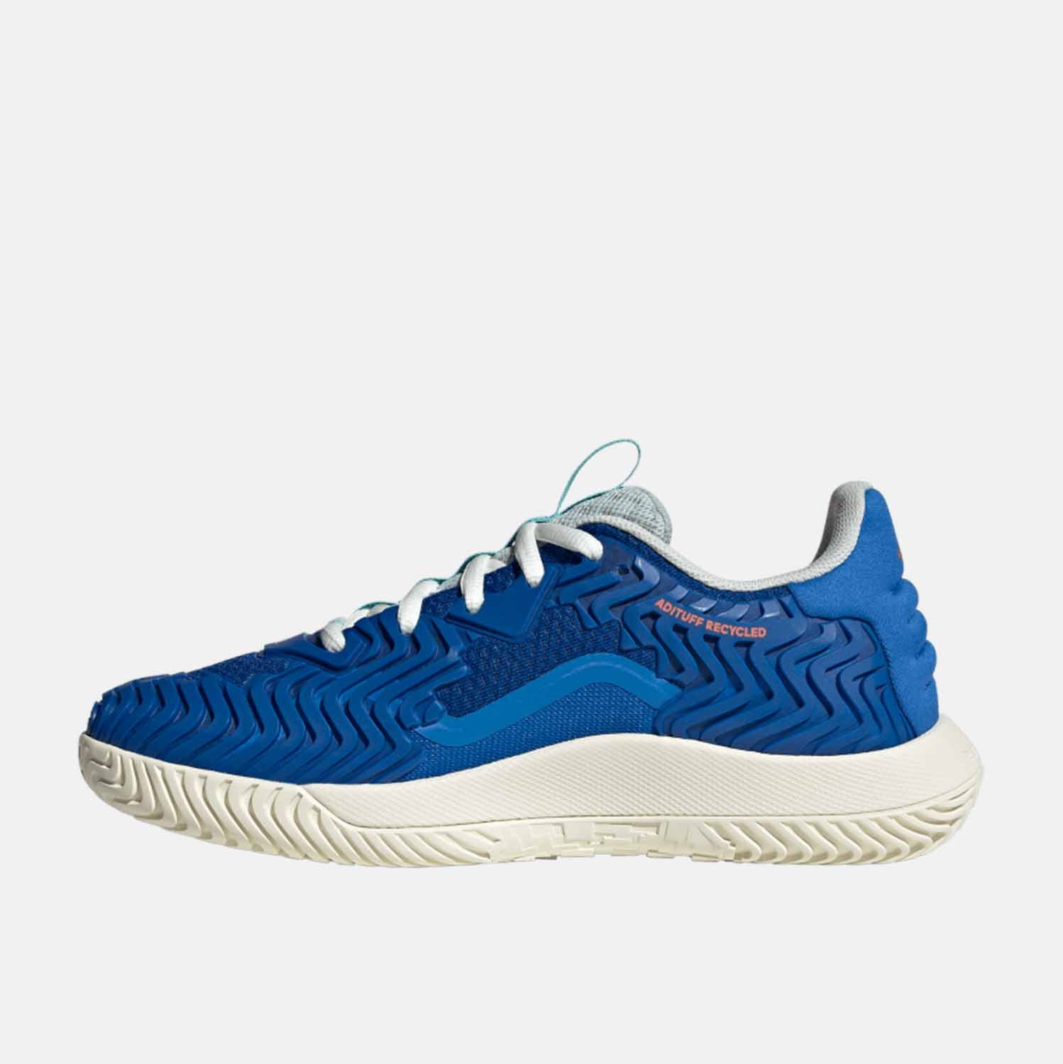 Side medial view of Men's Adidas SoleMatch Control Tennis Shoes.