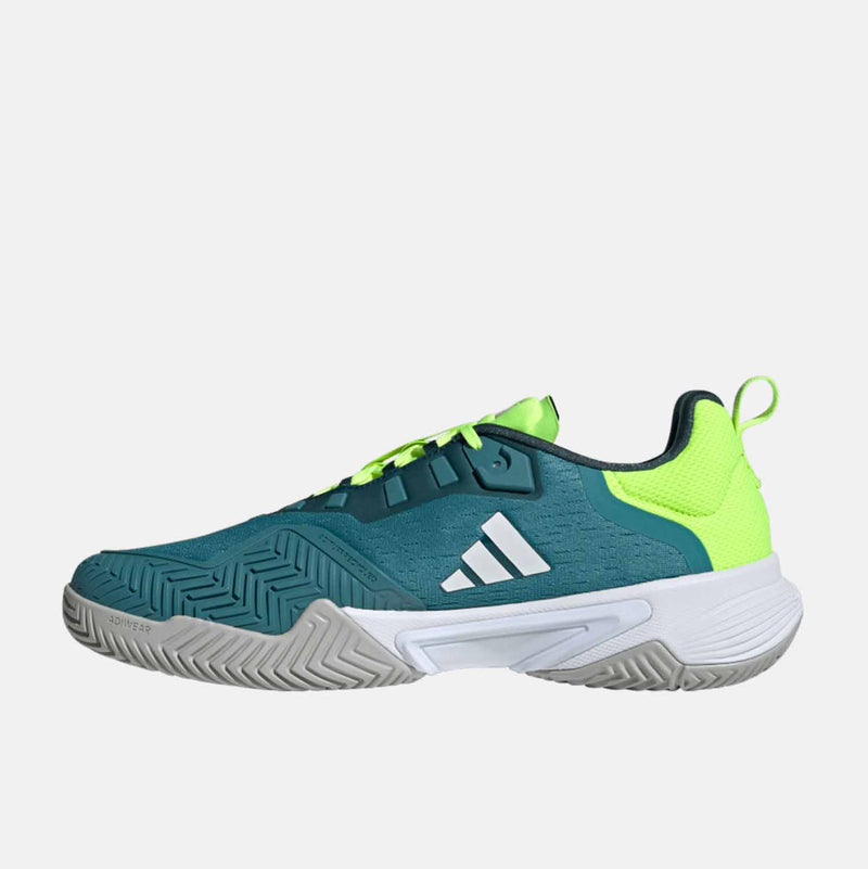 Side medial view of Men's Adidas Barricade Tennis Shoes.