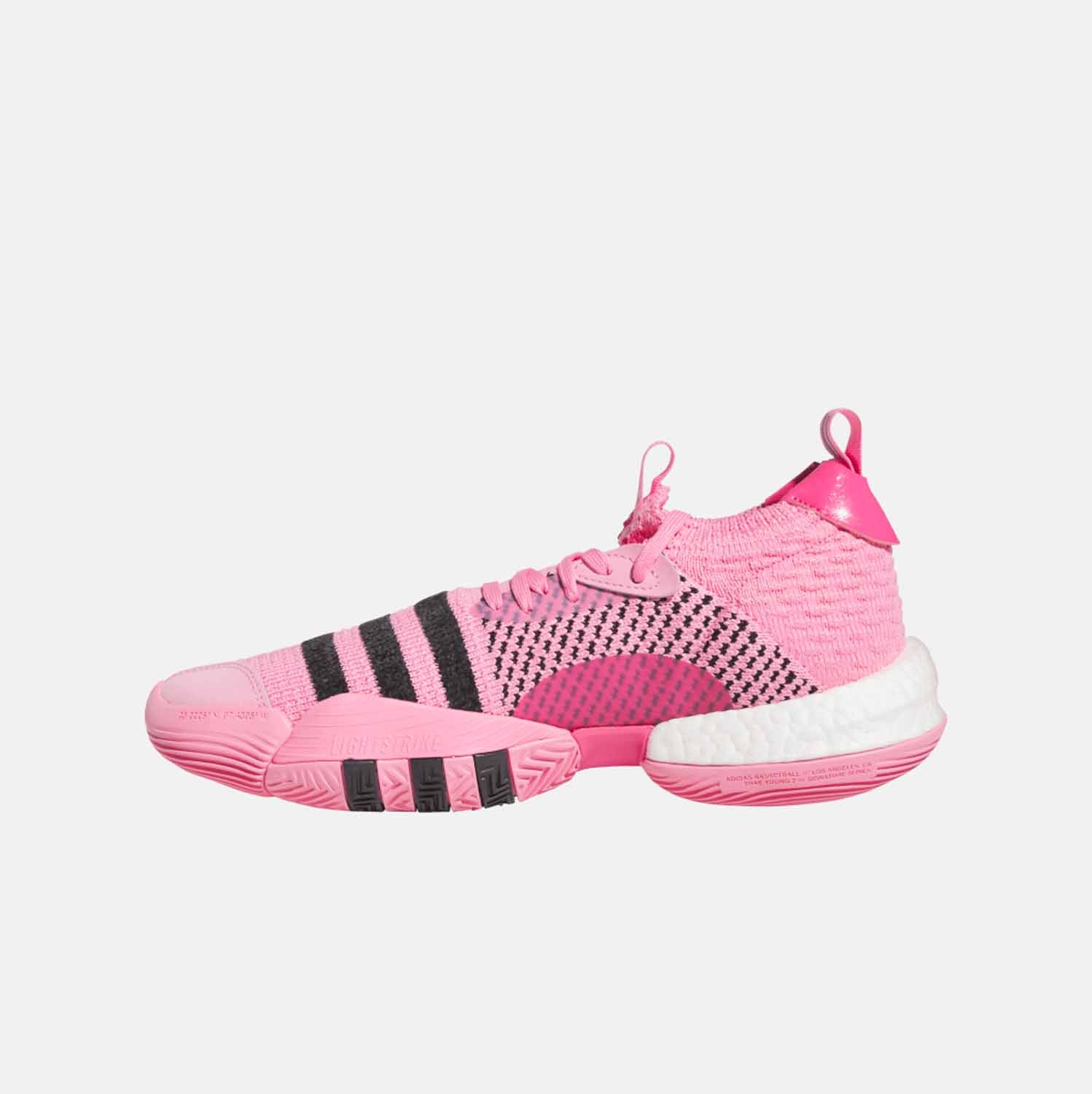 Side medial view of Men's Adidas Trae Young 2 Basketball Shoes.