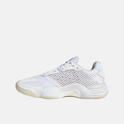 Side medial view of the Adidas Women's Stabil 16 Indoor Shoes.