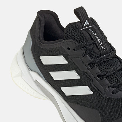 Up close, rear view of the Adidas Women's Crazyflight 5 Indoor Shoes.