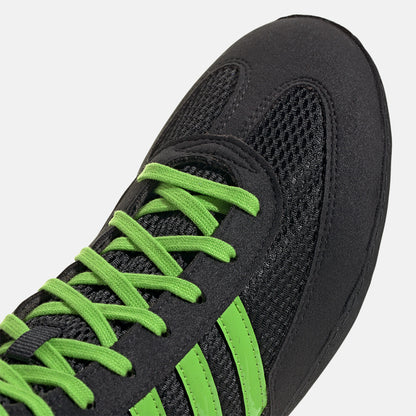 Up close, front view of the Adidas Combat Speed 4 Wrestling Shoes.