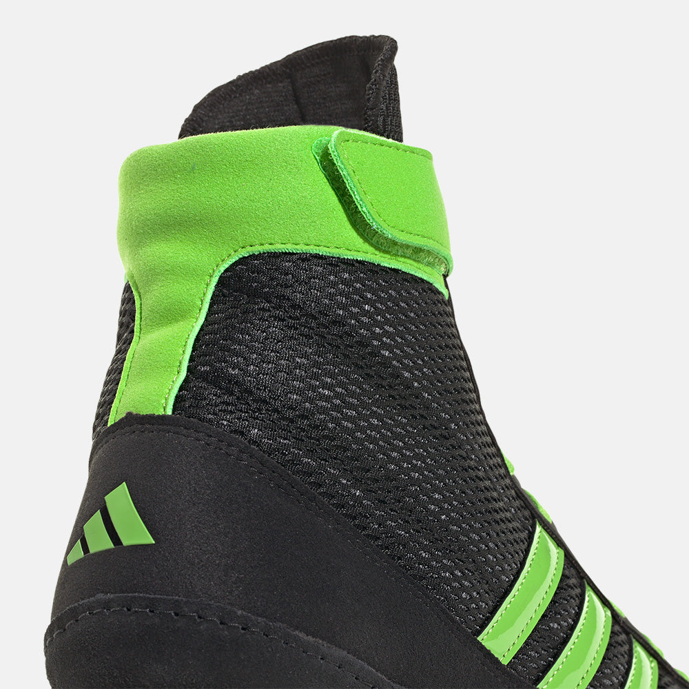 Up close, rear view of the Adidas Combat Speed 4 Wrestling Shoes.