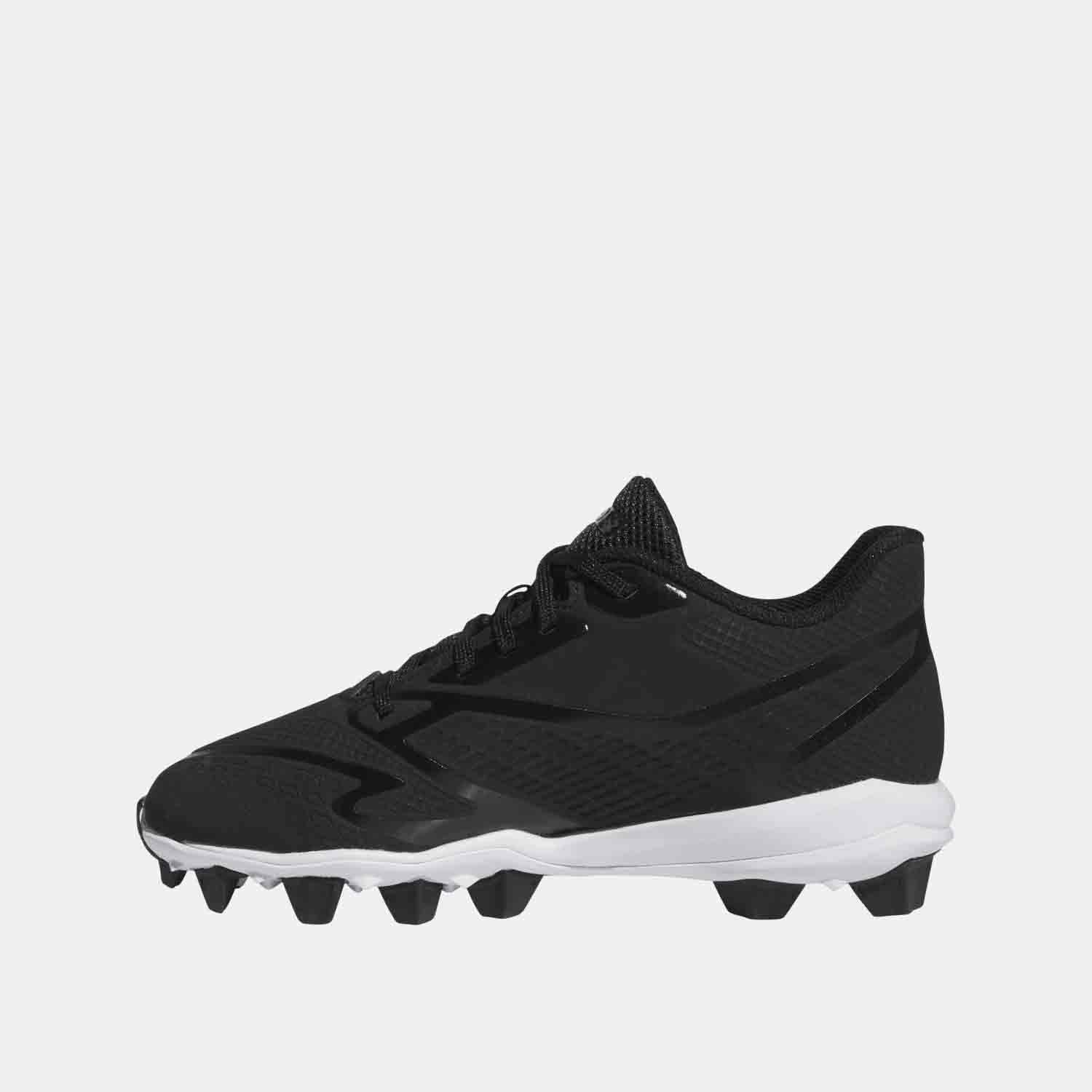 Side medial view of Kids' Icon 8 MD Baseball Cleats.
