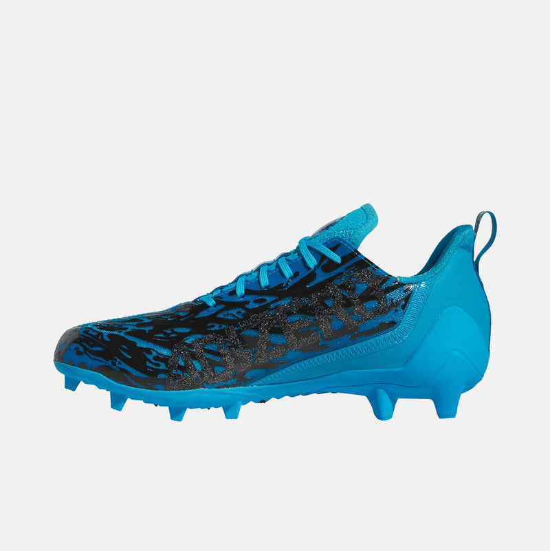 Side medial view of Adidas Adizero 12.0 Poison Football Cleats.