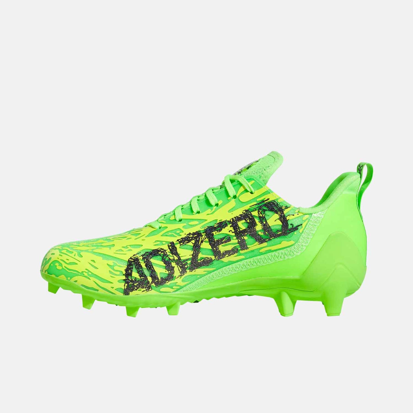 Side medial view of Adidas Adizero 12.0 Poison Football Cleats.