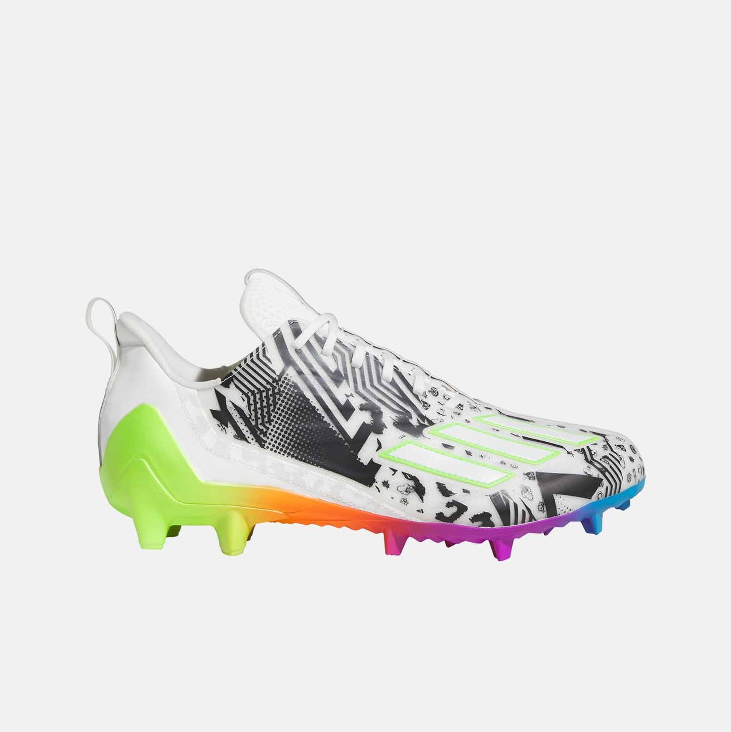 Side view of Adidas Adizero 12.0 Mismatch Football Cleats.
