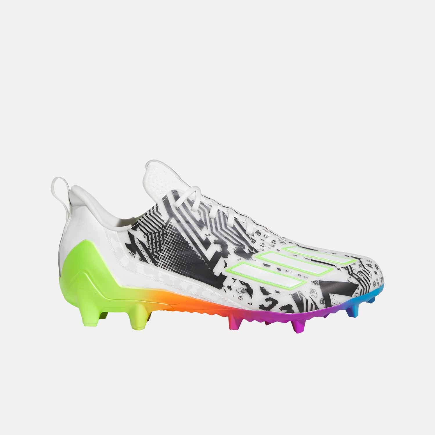 Side view of Adidas Adizero 12.0 Mismatch Football Cleats.