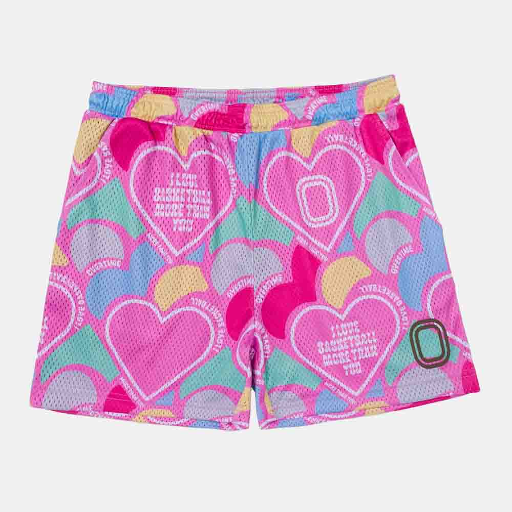 Front view of the Overtime I Love Basketball Shorts.