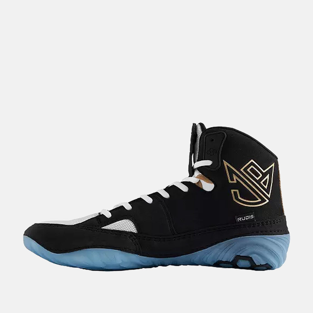 Side medial view of the Rudis Jordan Burrough JB1 Wrestling Shoes.