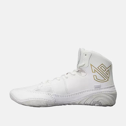 Side medial view of the Rudis Jordan Burrough JB1 Wrestling Shoes.