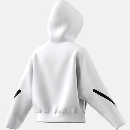 Rear view of the Adidas Women's Z.N.E Hooded Sweatshirt.