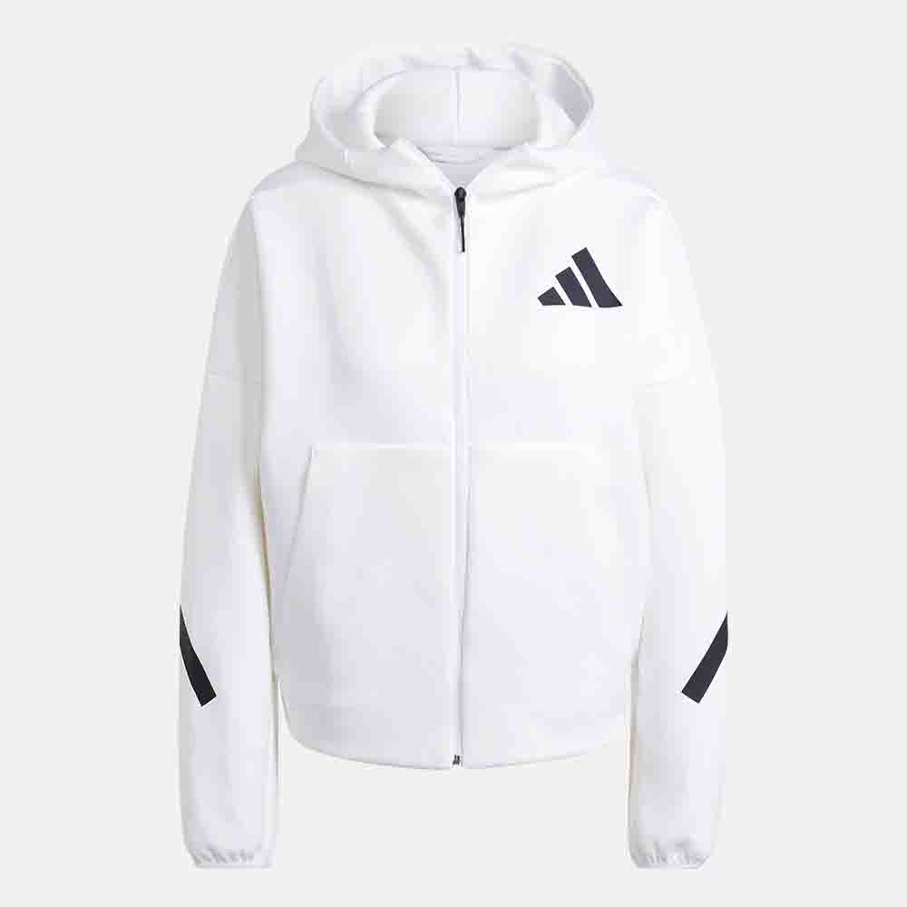 Front view of the Adidas Women's Z.N.E Full Zip Hoodie.