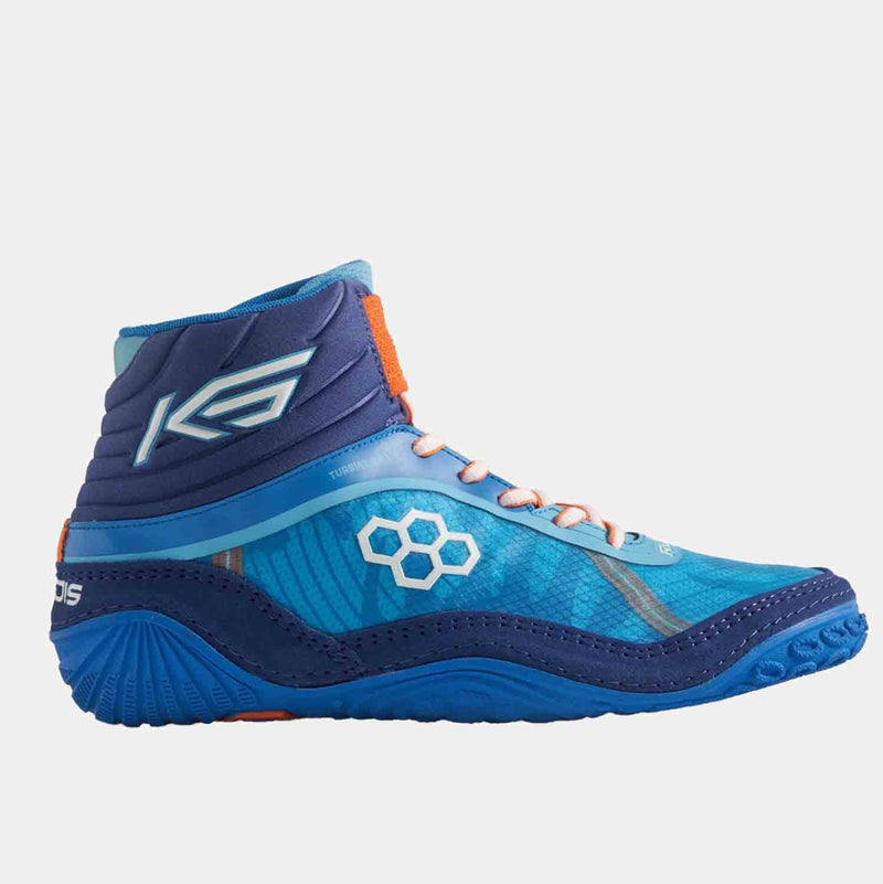 Side lateral of rudis wrestling shoe, ks turbine world wide blue color