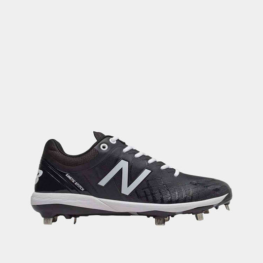 Side view of New Balance L4040v5 Lo Cut Metal Baseball Cleats.
