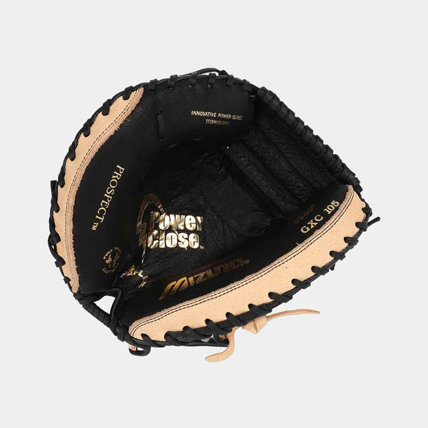 Front palm view of Mizuno GXC105 Prospect 32.5" Baseball Catchers Mitt.