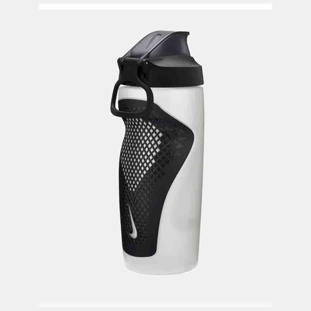 Rear view of the Nike Refuel Bottle Locking Lid 18oz.