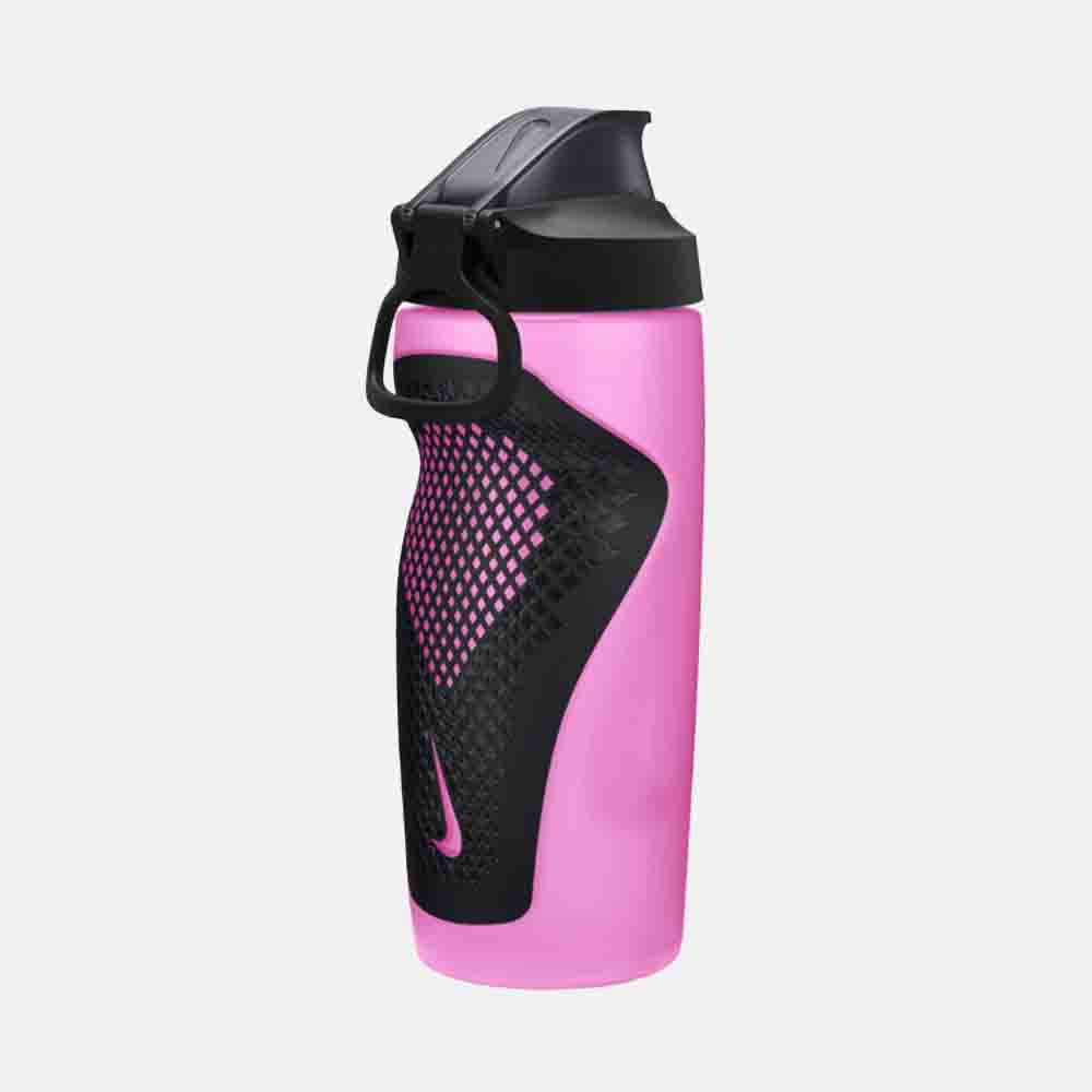 Rear view of the Nike Refuel Bottle Locking Lid 18oz.