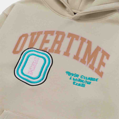 Up close, front view of the Overtime NCAWT Chenille O Hoodie.