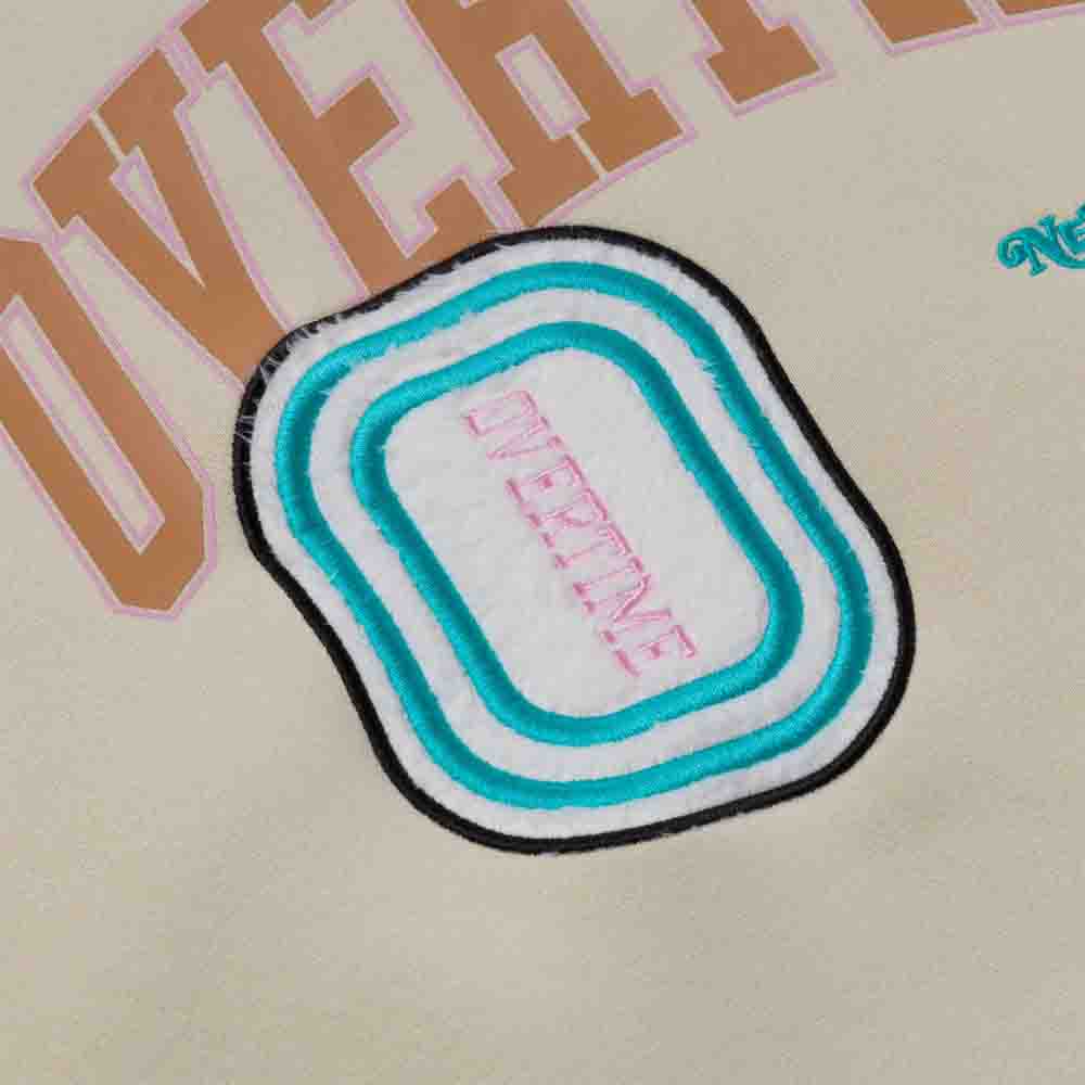 Up close, front view of the Overtime NCAWT Chenille O Hoodie.