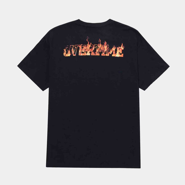 Rear view of Overtime Orange Flame Tee.