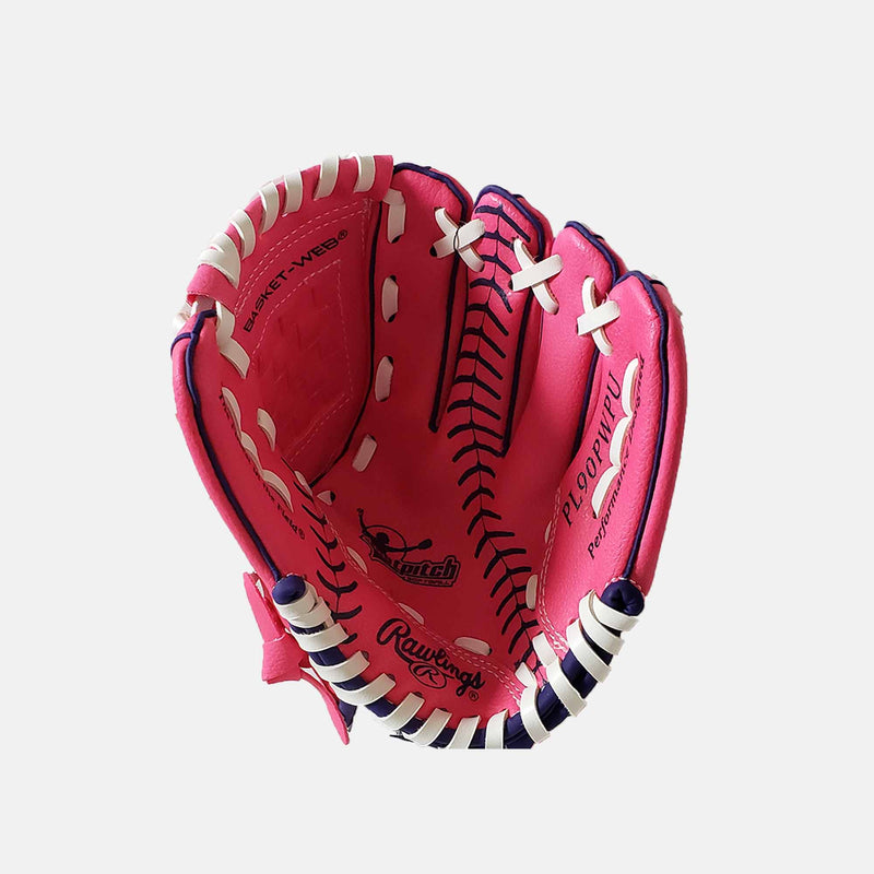 Front palm view of Rawlings 9" Basket Web Glove.