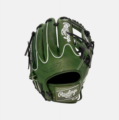 Rear view of PRO204W-2MG Heart of the Hide Military Green Glove.