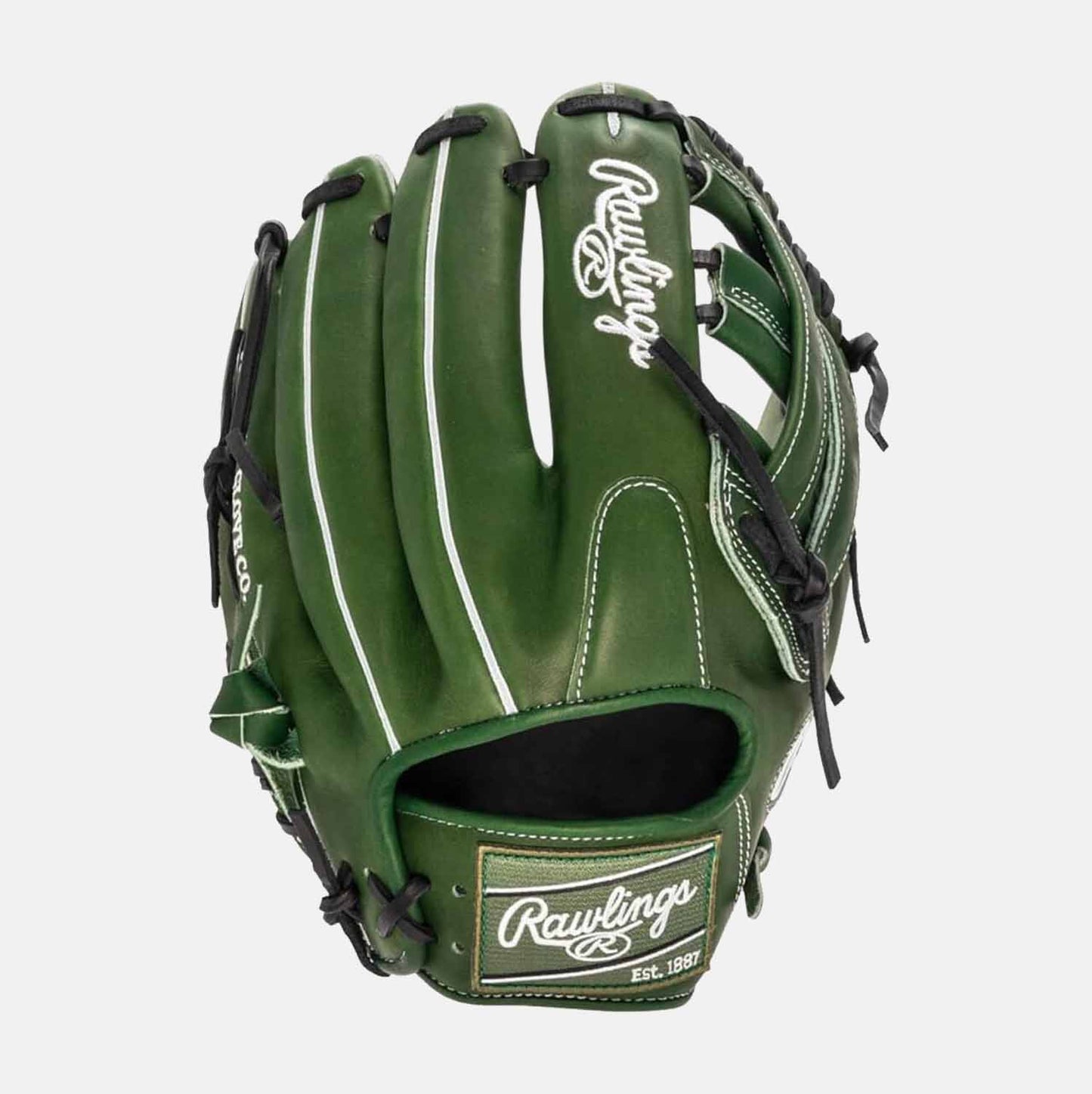 Rear view of PROKB17MG Heart of the Hide Military Green Glove.