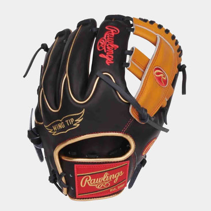 Rear view of Rawlings Heart of The Hide "Gold Glove Club" Baseball Glove.