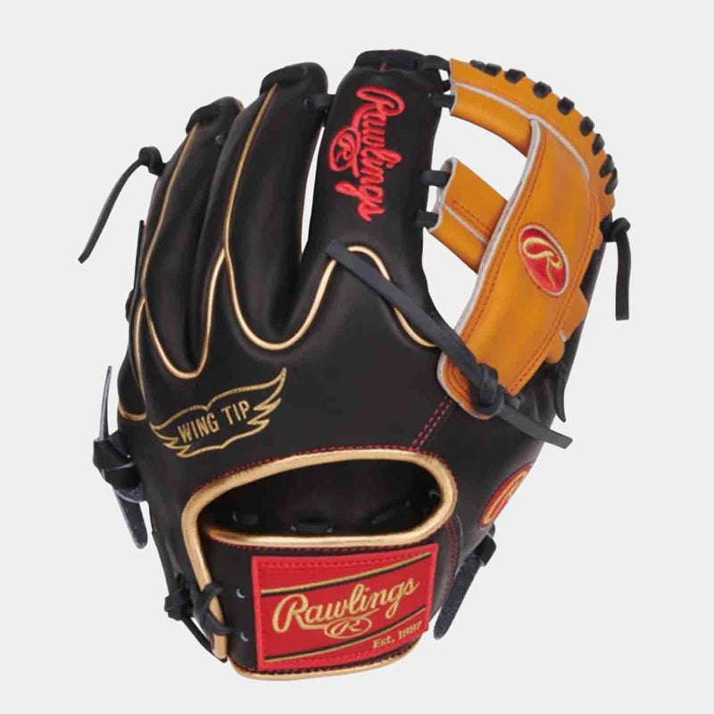 Rear view of Rawlings Heart of The Hide "Gold Glove Club" Baseball Glove.