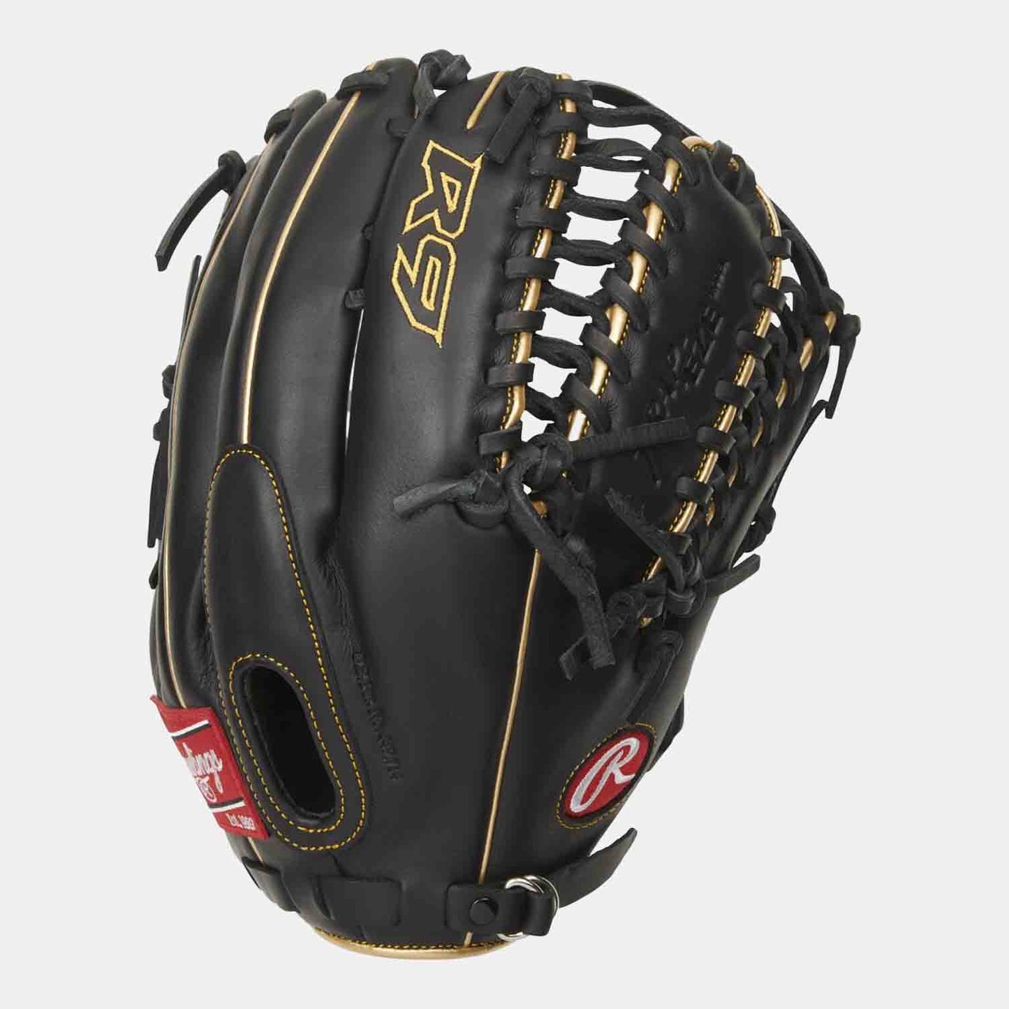 Rear view of 2021 R9 Series 12.75-inch Outfield Glove.