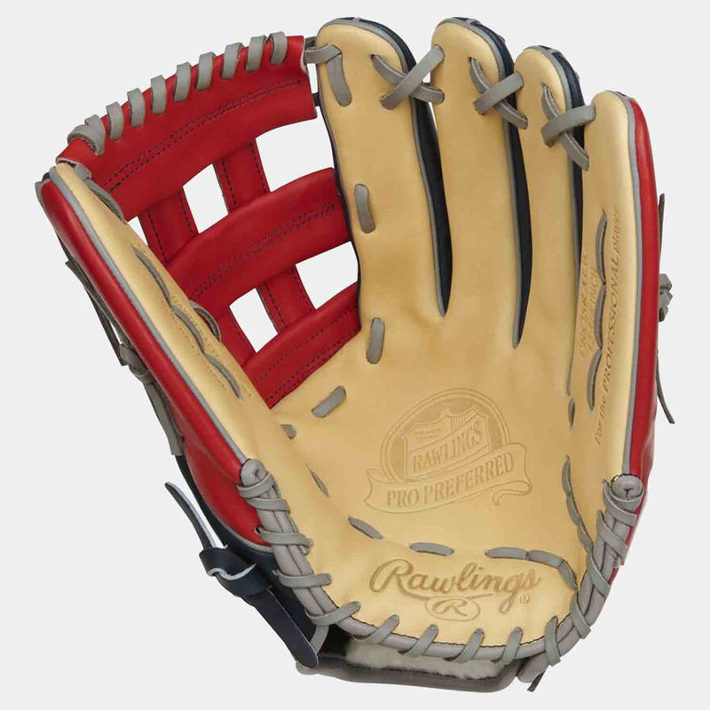 Front palm view of Ronald Acuna Jr. Pro Preferred Outfield Glove.