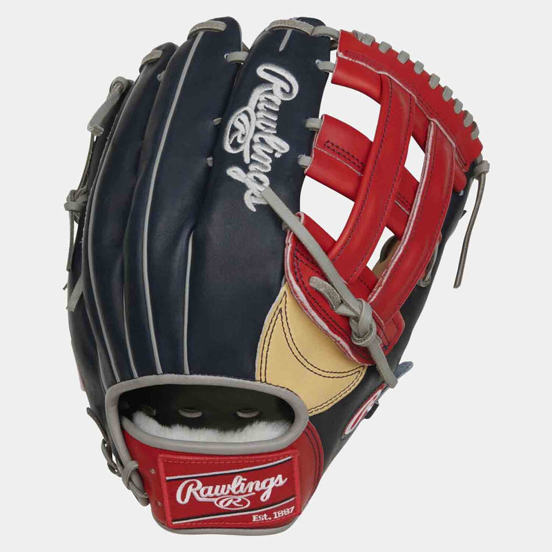 Rear view of Ronald Acuna Jr. Pro Preferred Outfield Glove.