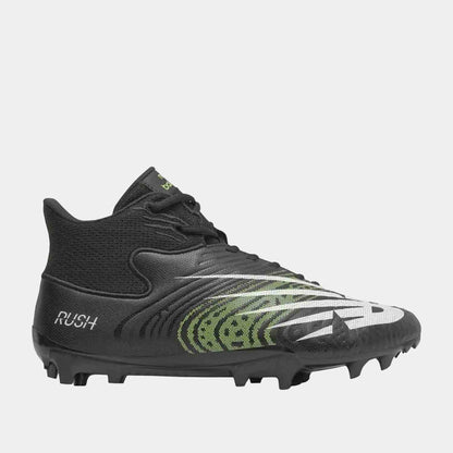 Side view of the Men's New Balance Rush V3 Mid Lacrosse Cleats.