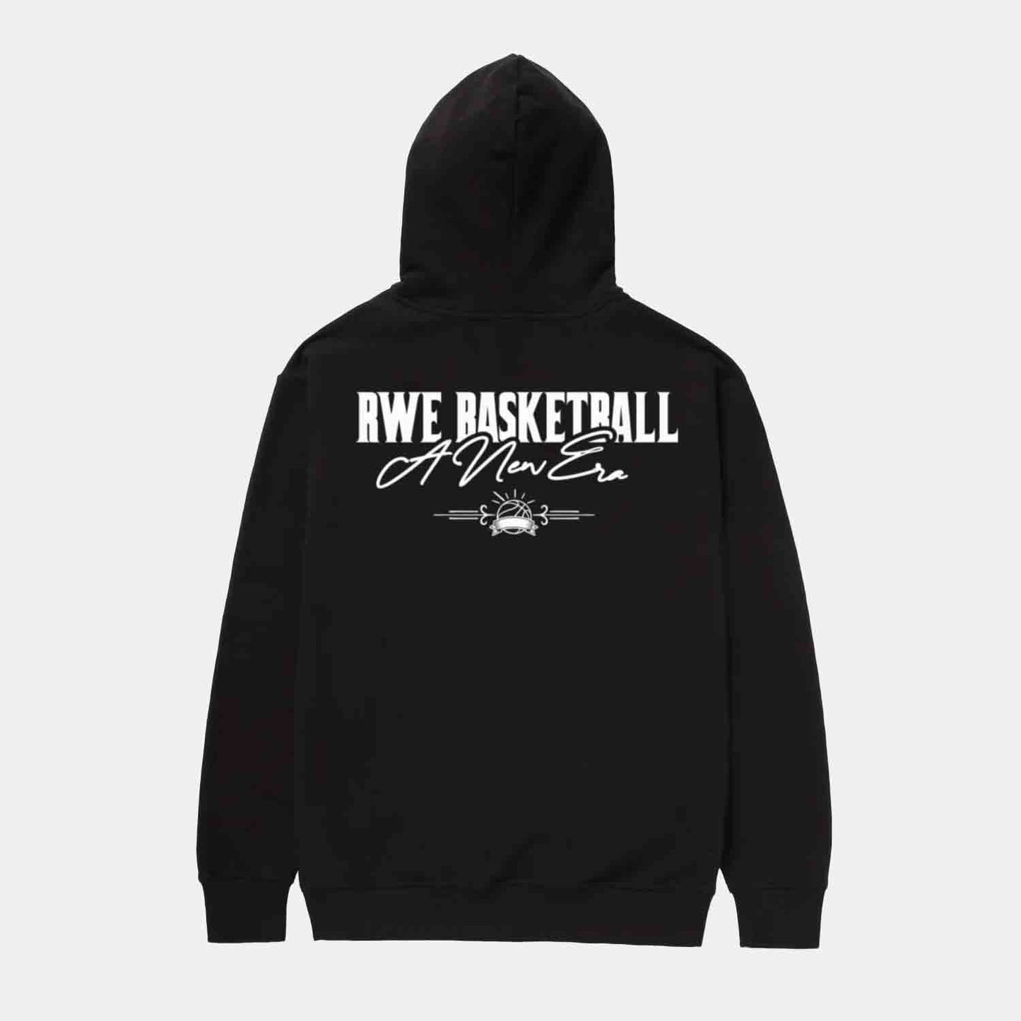 Rear view of RWE NEW ERA HOODIE.