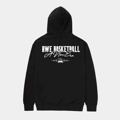Rear view of RWE NEW ERA HOODIE.
