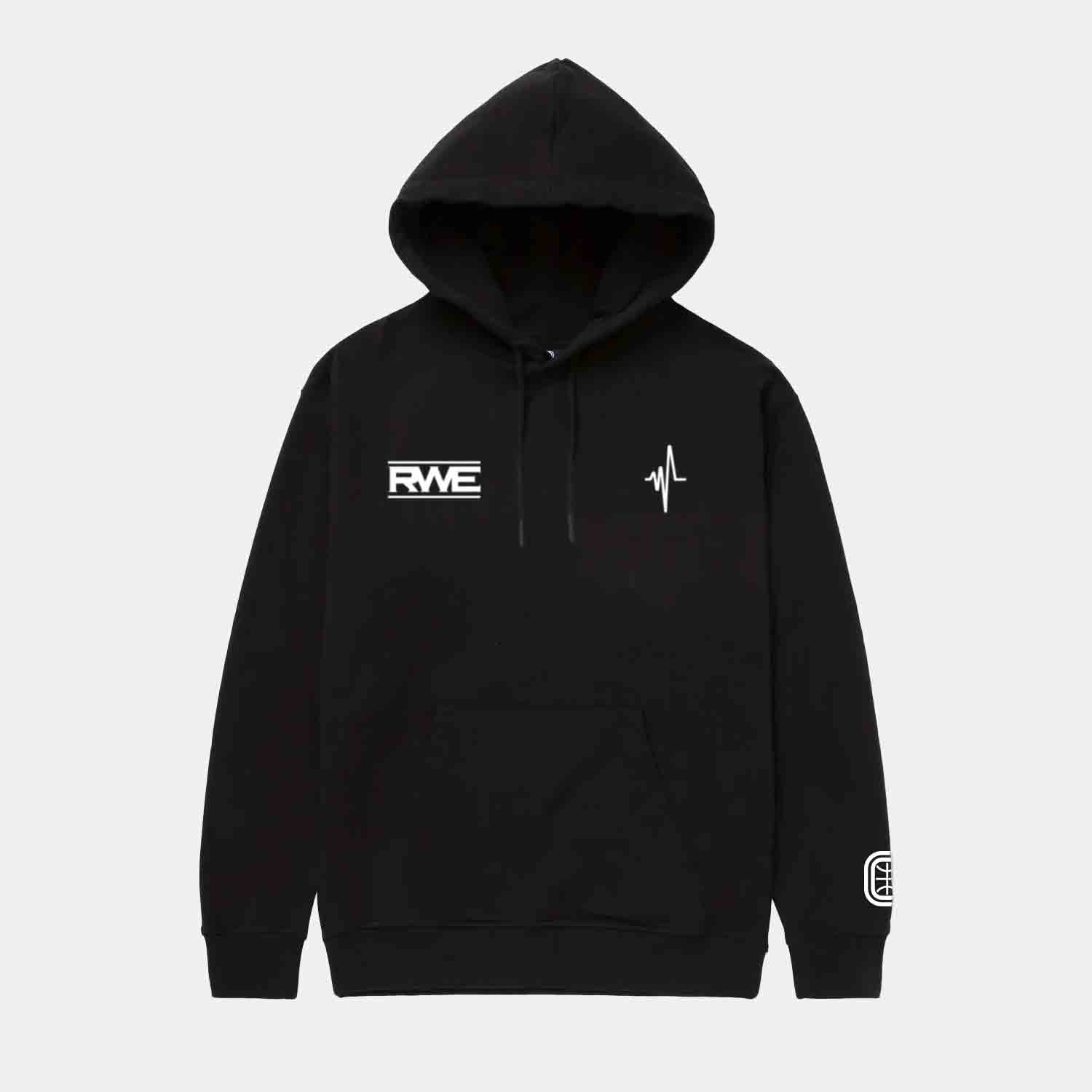 Front view of RWE NEW ERA HOODIE.