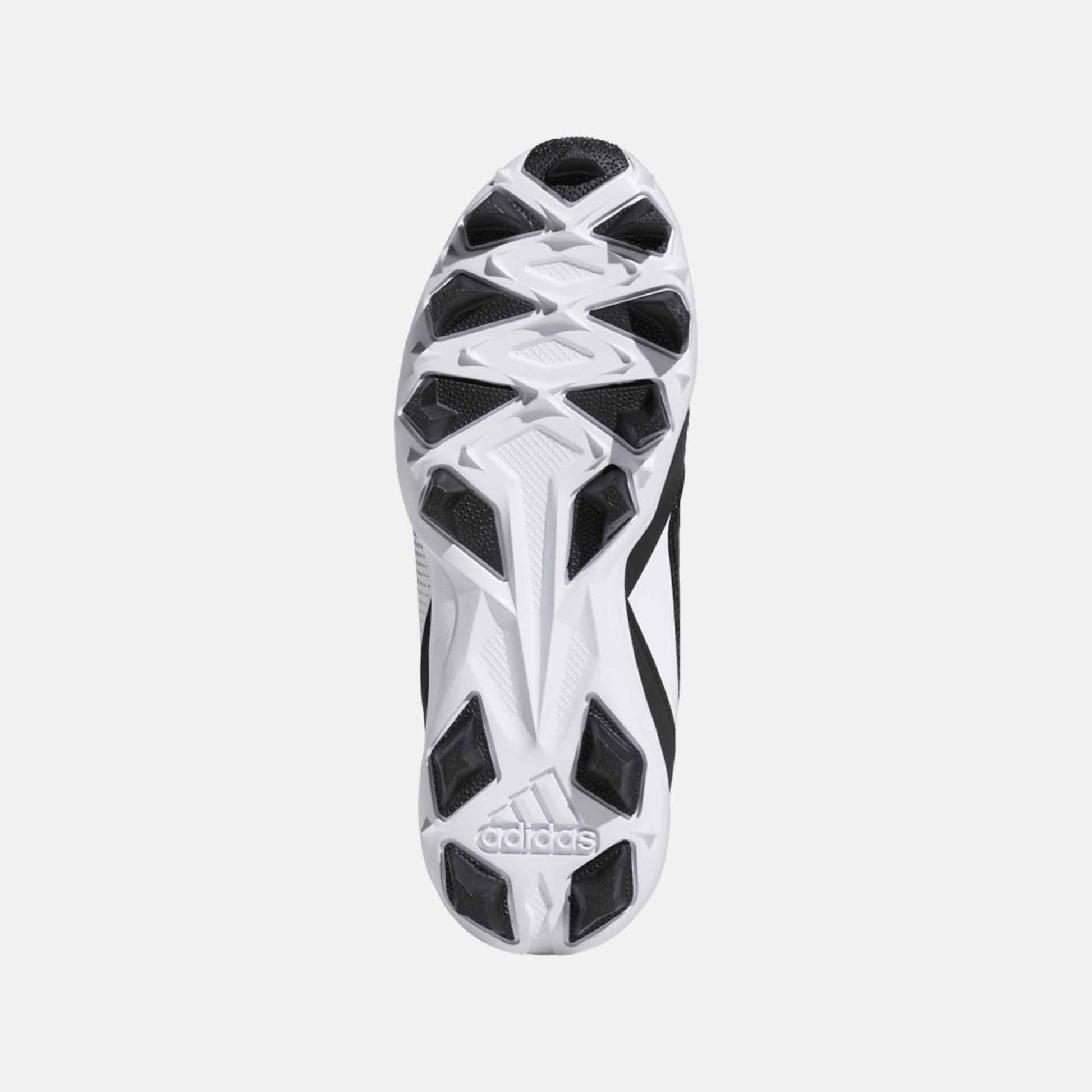 Bottom view of Adidas Kids' Icon 7 Mid Molded TPU Baseball Cleats.