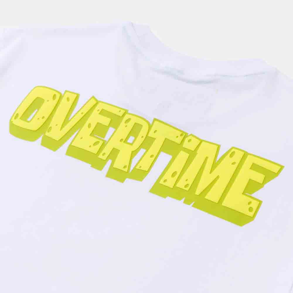 Up close, rear view of the Overtime Spongebob Classic Tee.