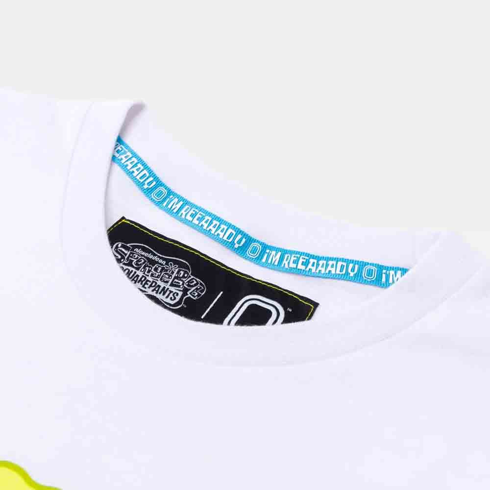Up close view of the tag on the Overtime Spongebob Classic Tee.