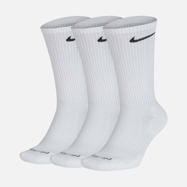 Everyday Plush Cushioned Training Crew Socks, White, 3 Pairs