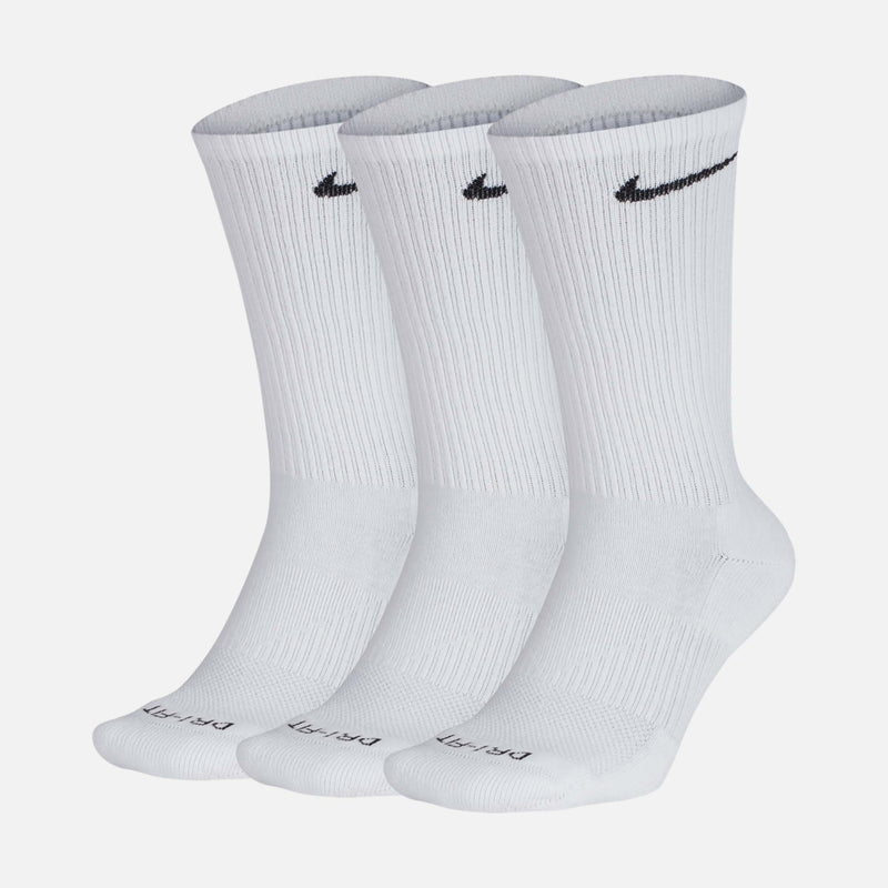 Everyday Plush Cushioned Training Crew Socks, White, 3 Pairs