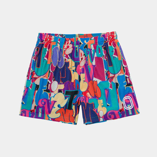 Front view of Overtime Vandal Tag Shorts.