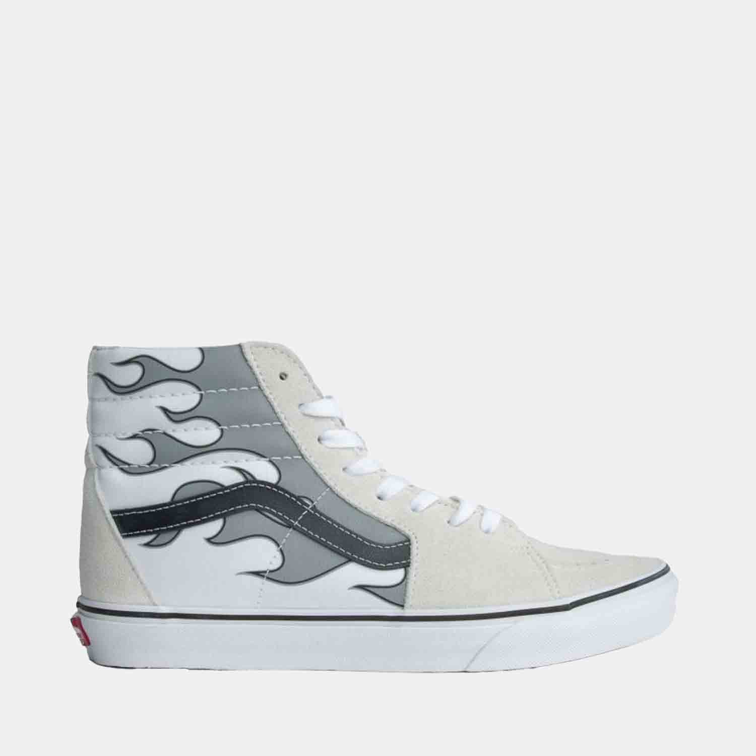Side view of the Vans 'Reflective Flame' Sk8-Hi Shoes.
