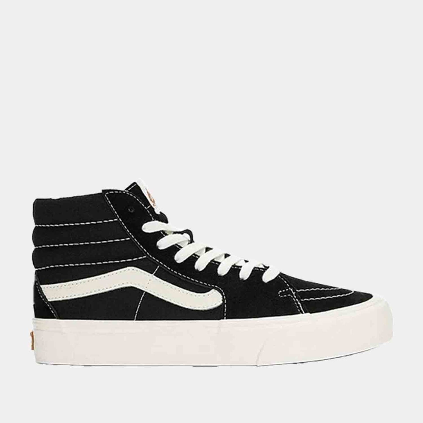 Side view of the Vans Sk8-Hi VR3 'Black Marshmallow'.