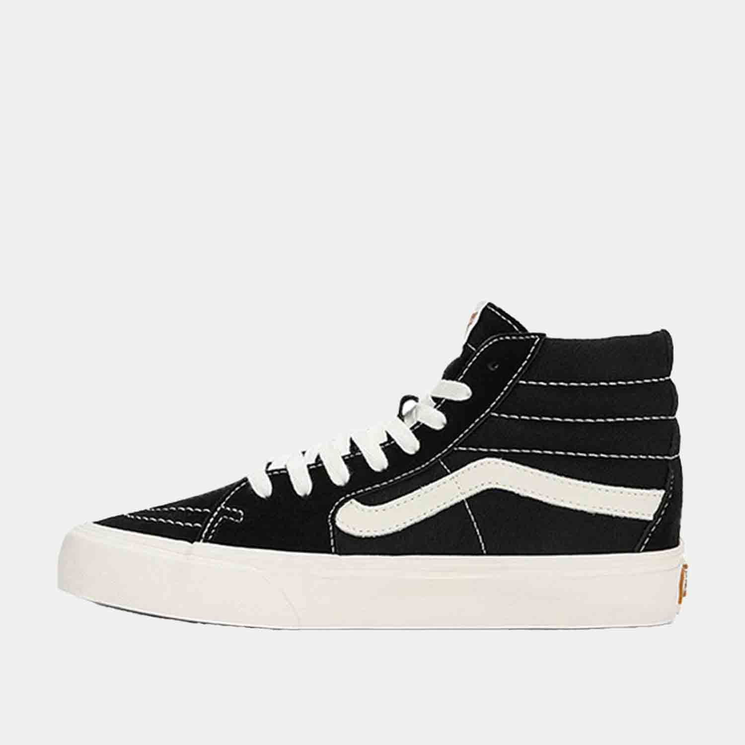 Side medial view of the Vans Sk8-Hi VR3 'Black Marshmallow'.