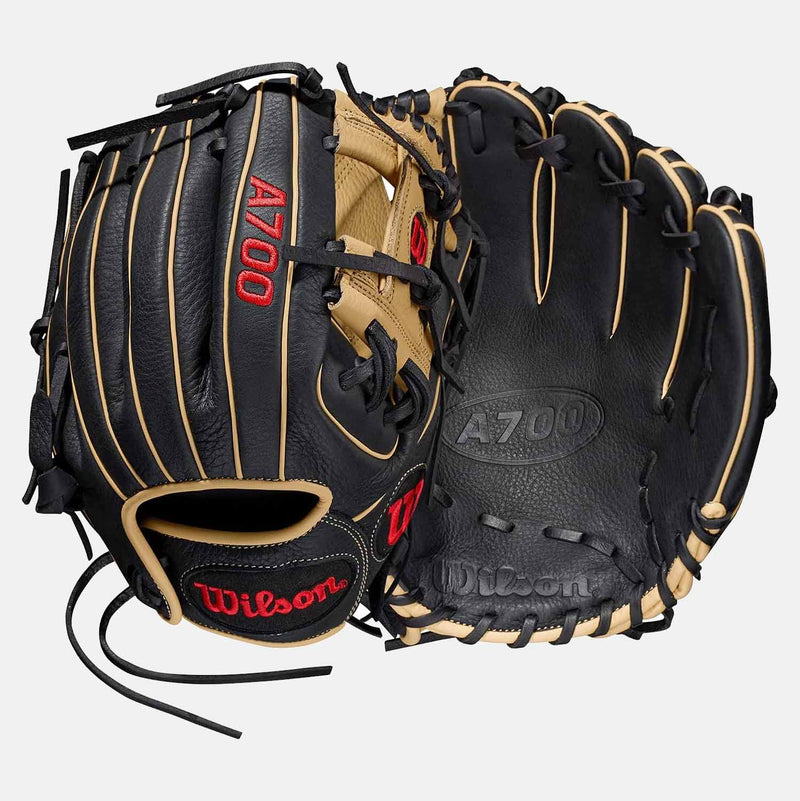 Front palm and rear view of Wilson A700 Infield 11.5" Glove.