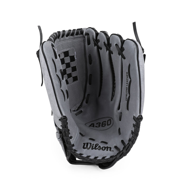 Front palm view of Wilson A360 All Positions Slow Pitch 14" Glove.