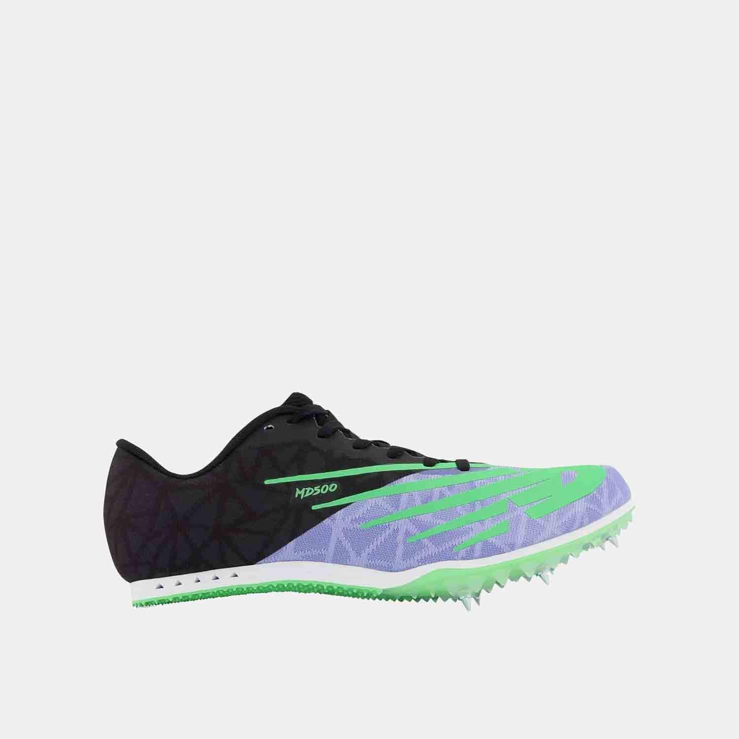 Side view of the New Balance Women's MD500v8 Distance Spikes.
